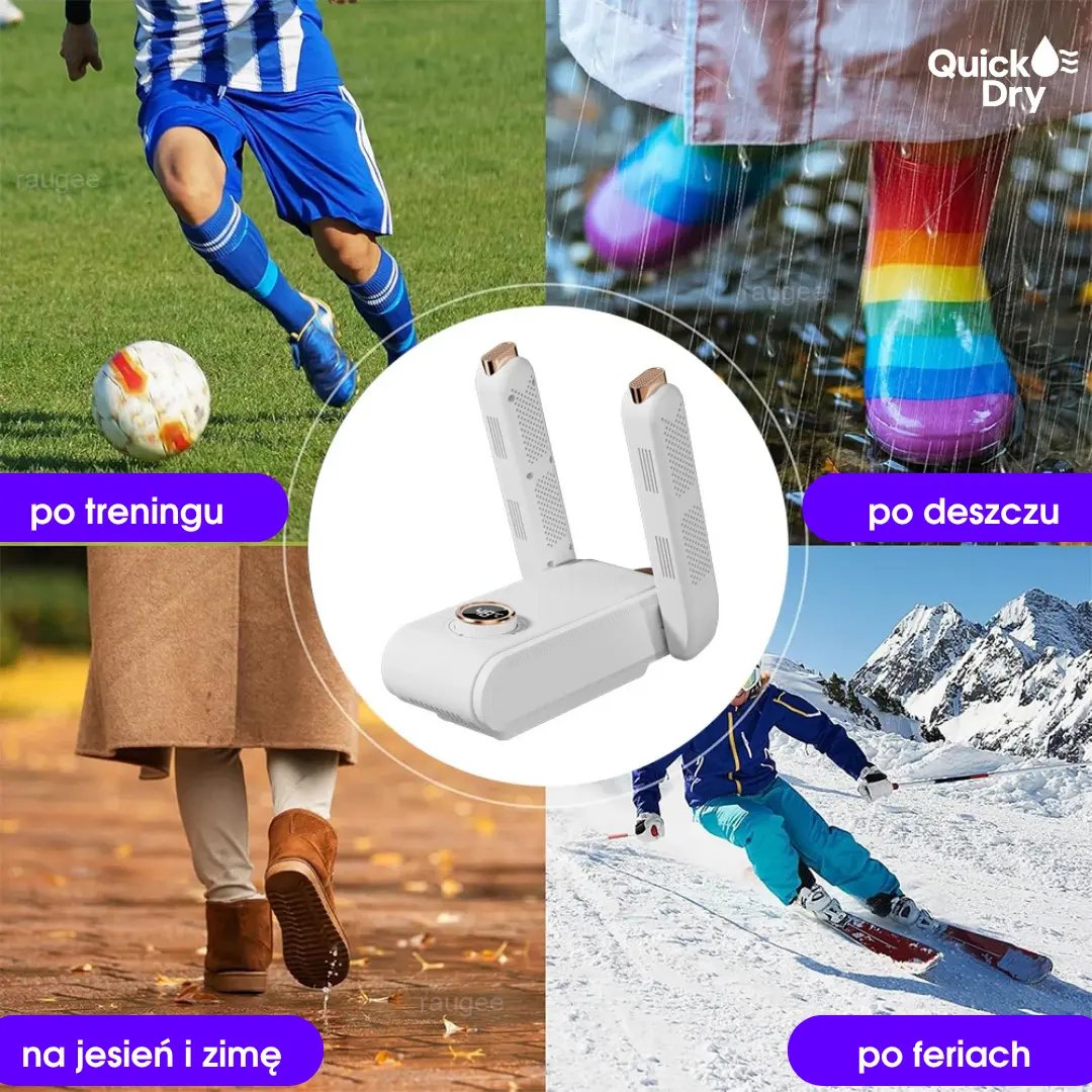 Zbliżenie na lampę UV i nawiew suszarki